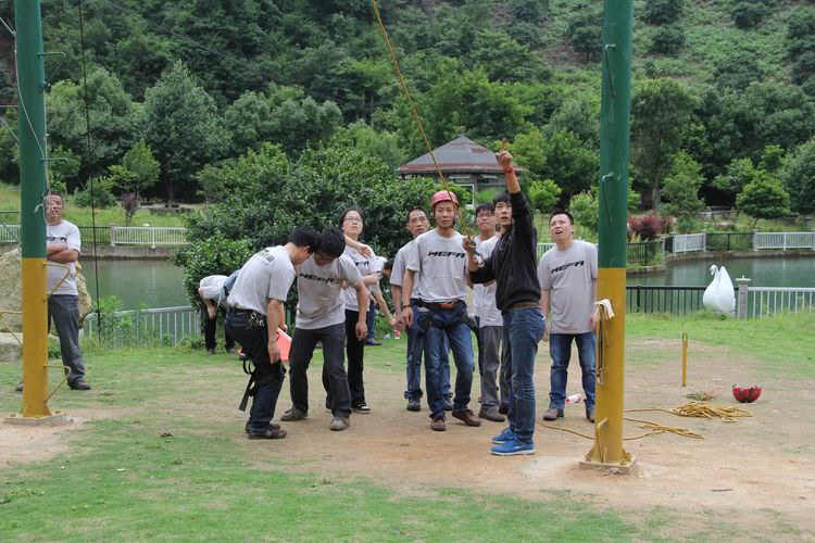 The strength of the team -- remember hengfa team outdoor training